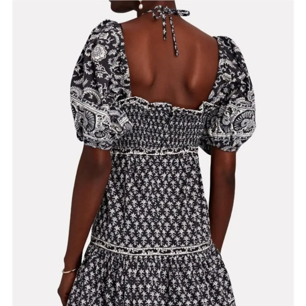 Sea New York $346 Jasper Mini Dress with Puff Sleeves size Medium - Picture 2 of 12